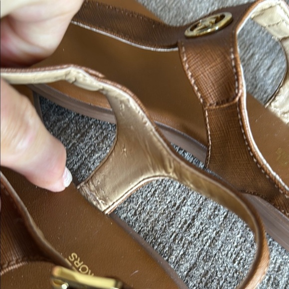 MICHAEL Michael Kors Brown Sandals for Women, Gold accents, size 7.5M - Picture 7 of 10
